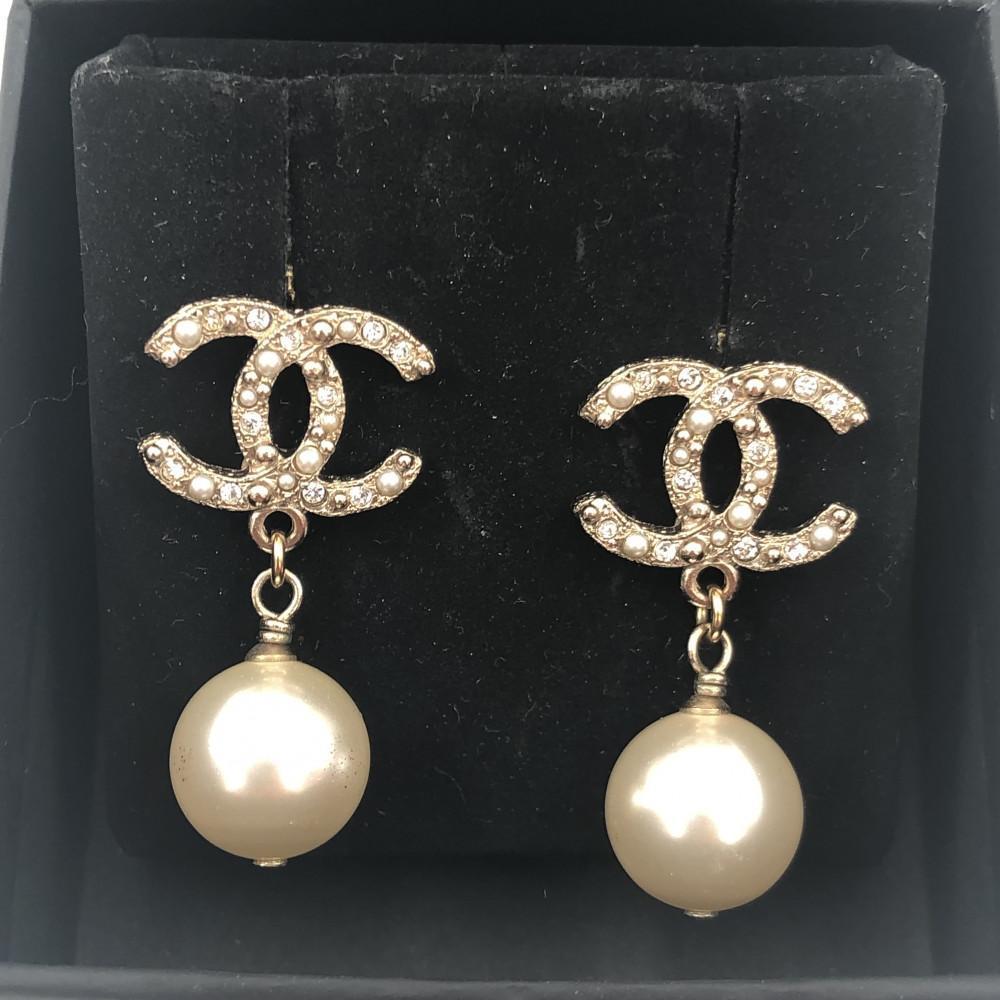 Chanel Logo Pearl Earrings on Sale, 60% OFF | campingcanyelles.com