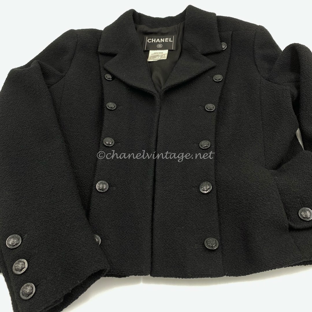 Chanel black tweed jacket Cruise 2003 FR40 
