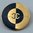 Chanel® gold & navy bisected disc enamel earrings