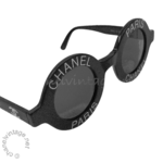 Chanel iconic round logo runway sunglasses black