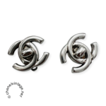 Chanel® turnlock twistlock earrings clips 90's silver