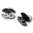Chanel resin logo earrings black mirror