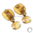 Chanel gold brown gripoix stone dangle logo earrings